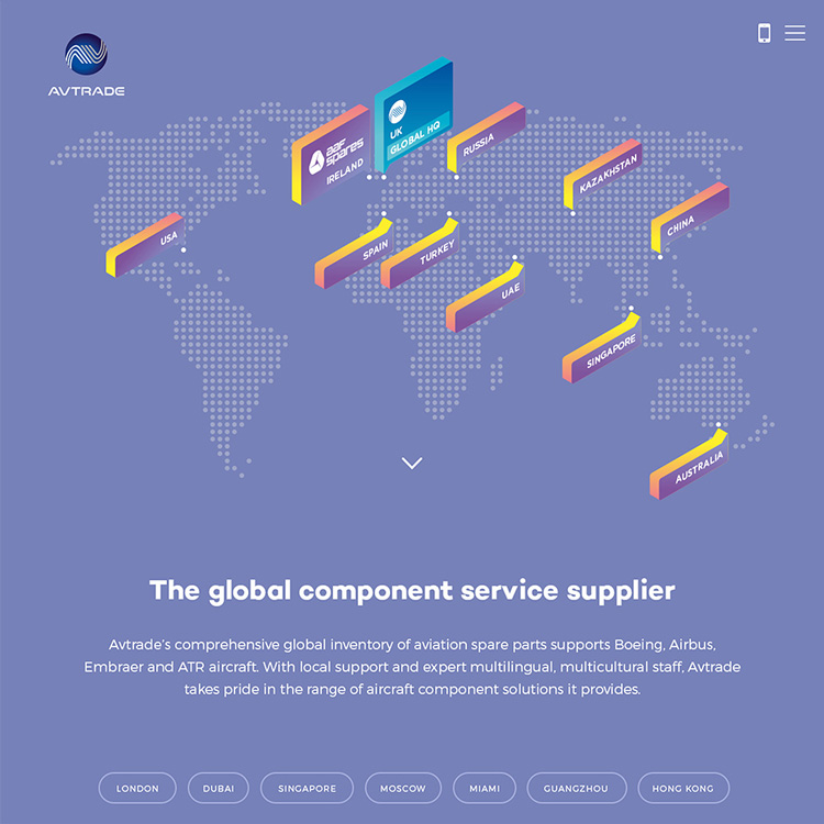 Aerospace global map design Avtrade