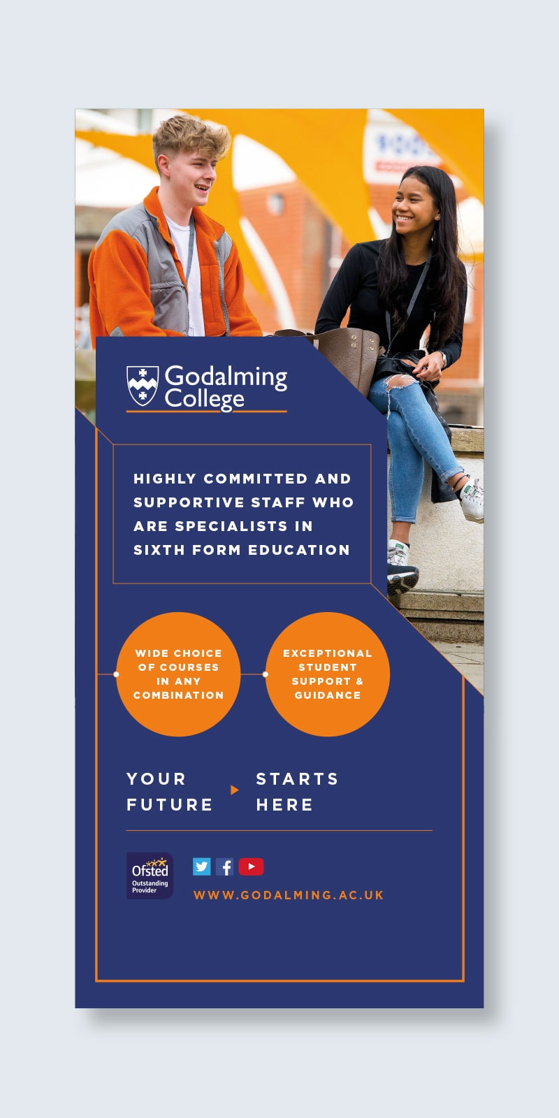 Banner advertising design Godalming College