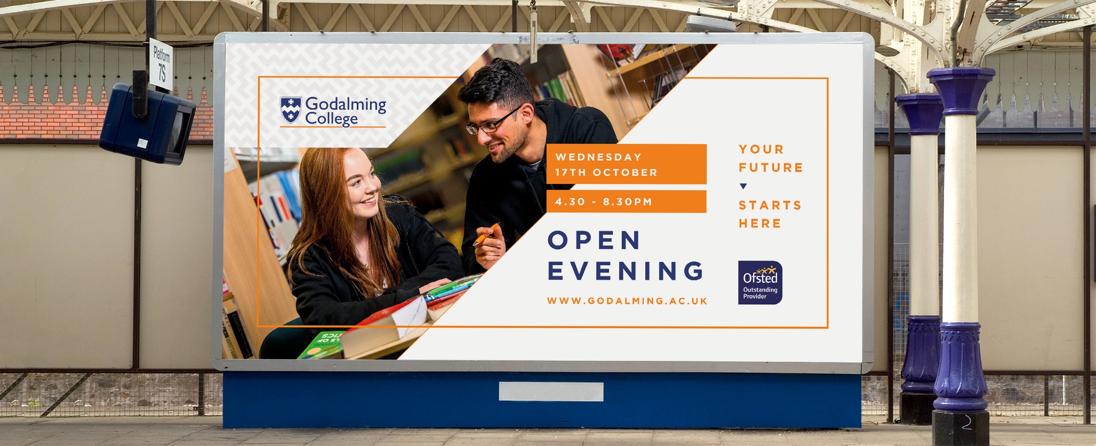 College billboard design Godalming College