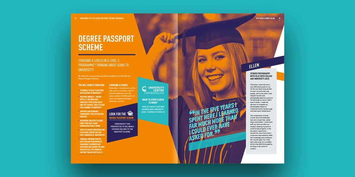 College prospectus design printing Farnborough college