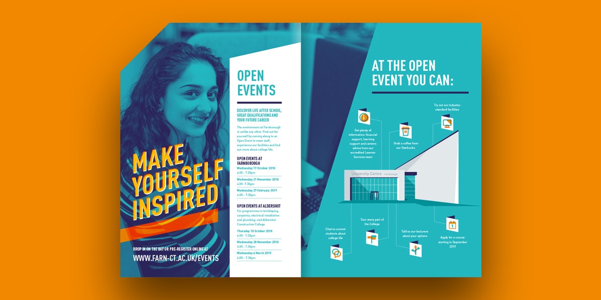 College school prospectus designers Farnborough college