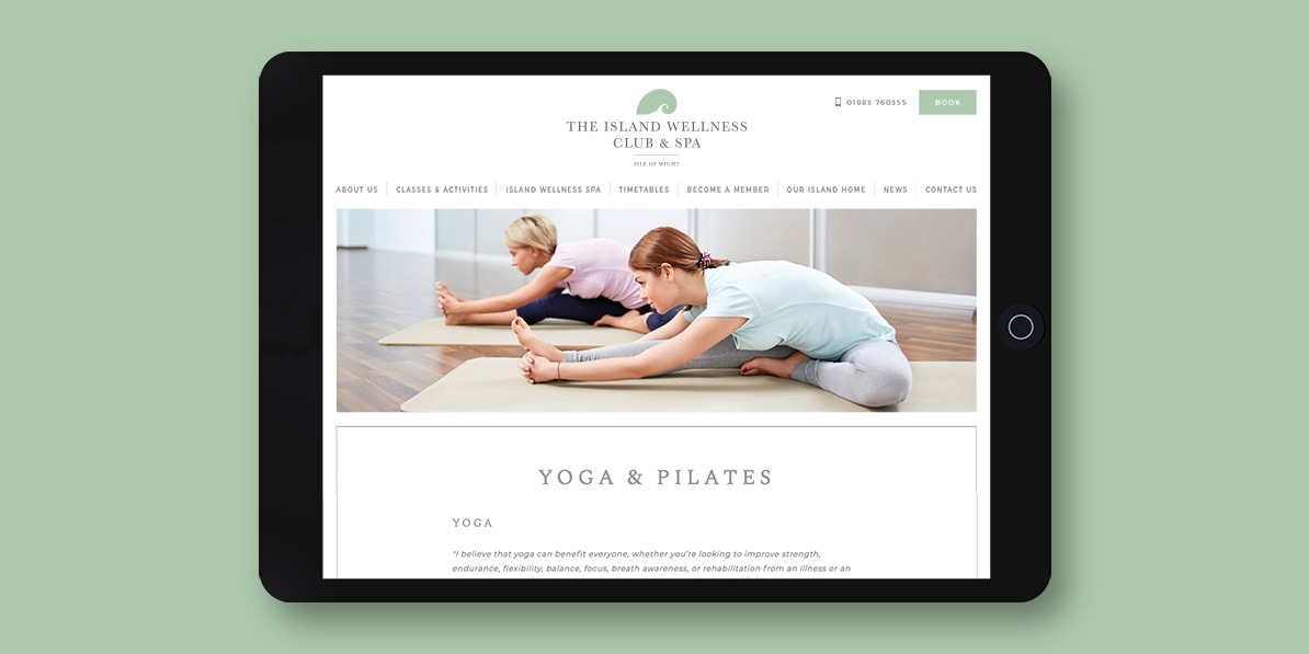 Health club website design