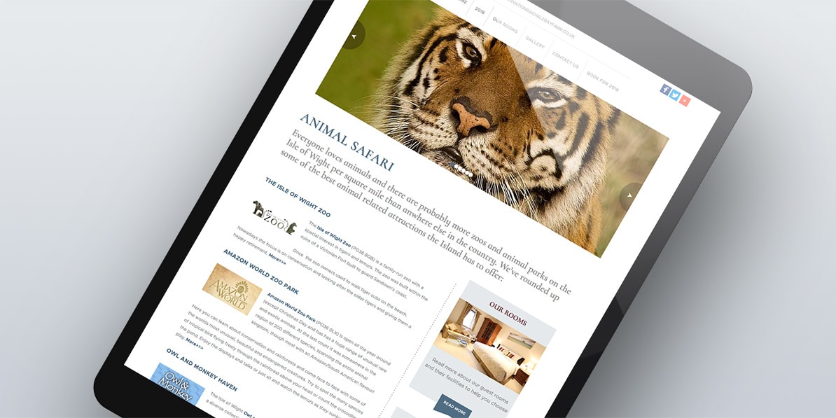 IOW tablet web design Chale Bay Hotel