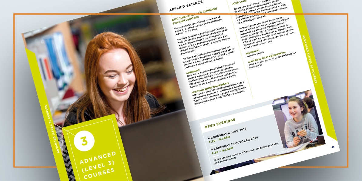 Prospectus brochure design Godalming College