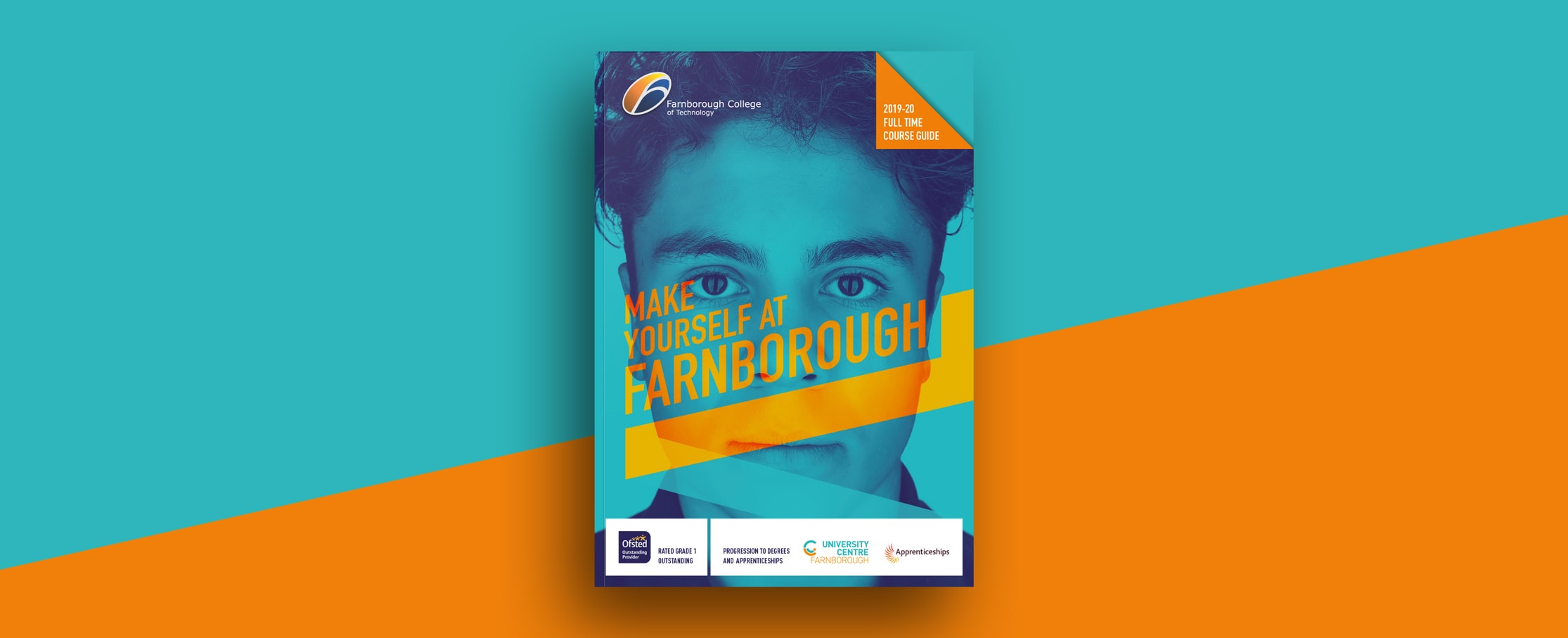 Prospectus cover design Farnborough college