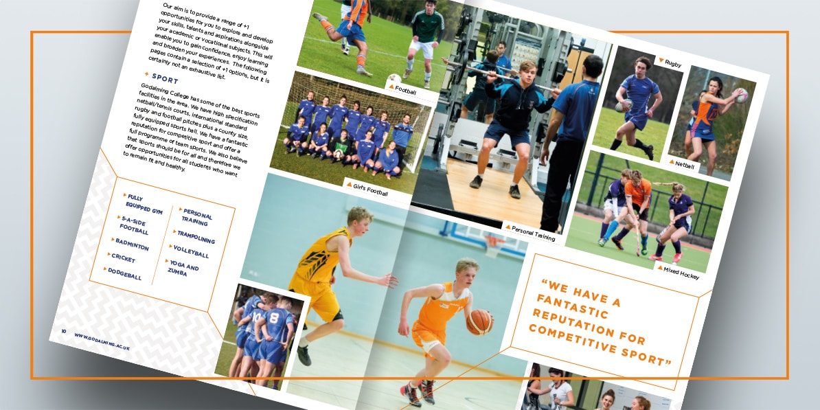 Prospectus design printing Godalming College